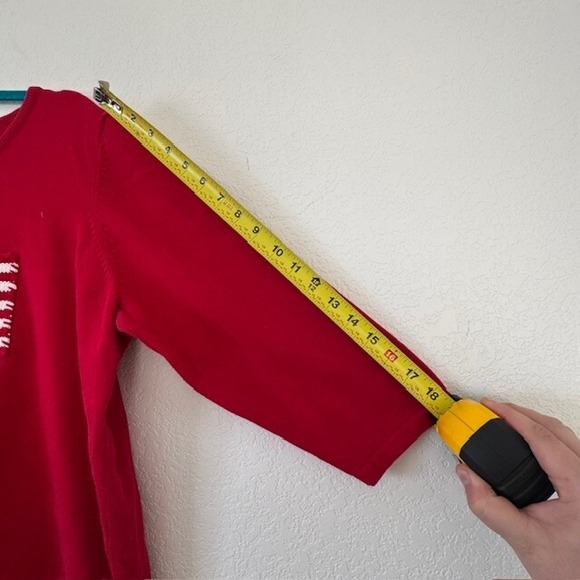 Rafaella Women's Red 3/4 Sleeve Sweater with Embroidered American Flag 2X - Picture 5 of 8